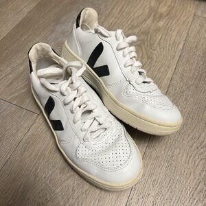 Veja Esplar Sneakers Womens 5 White Black Leather Low Top Lace Up Shoes